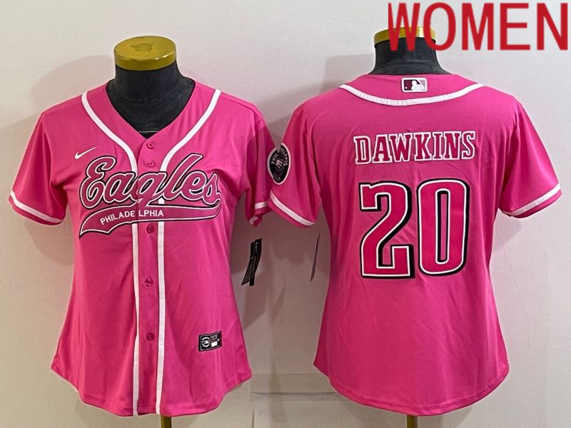 Women Philadelphia Eagles 20 Dawkins Pink 2022 Nike Co branded NFL Jerseys